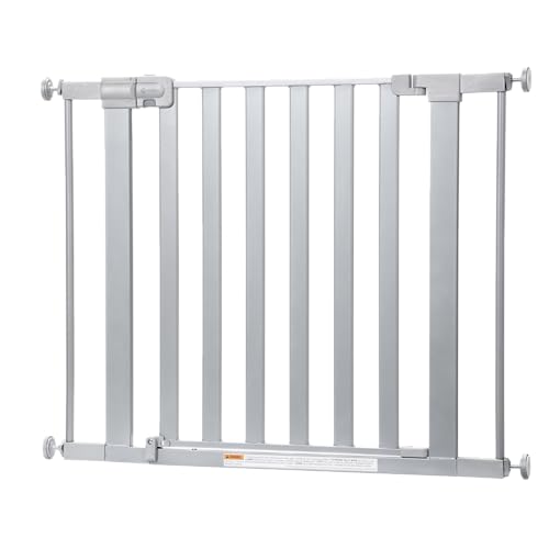Walk Through Baby Gate with Door (1-Pack / 29" to 38" Wide x 28" Tall / Silver)