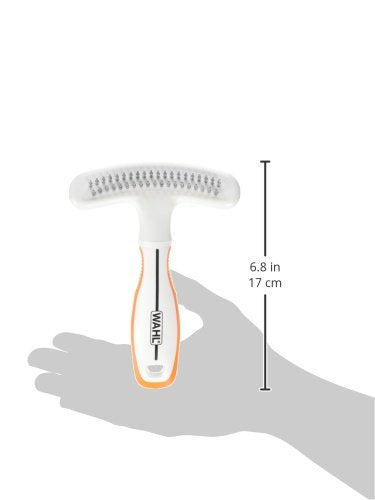 2-in-1 Combination Double Row Pet Rake with Hair Shedding Blade (1 Count (Pack of 1))