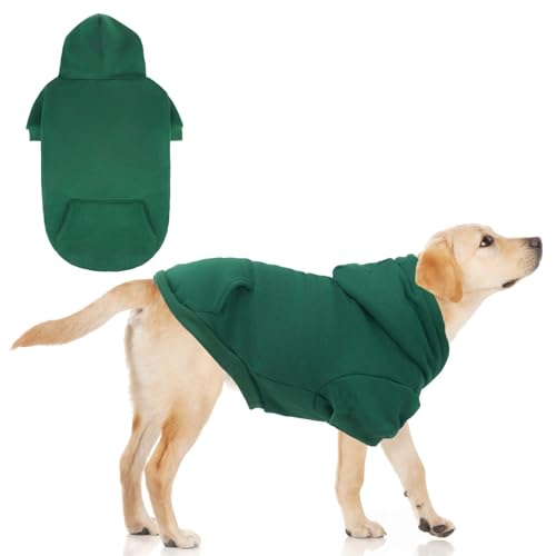 Dog Hoodie for Large Medium Small Dogs (Deep Green / XX-Large)