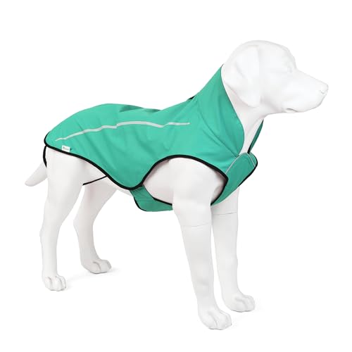 Dog Raincoat Adjustable Waterproof Reflective Rain Jacket for Small Medium Large Dogs (L Chest 32"-40" / Green)
