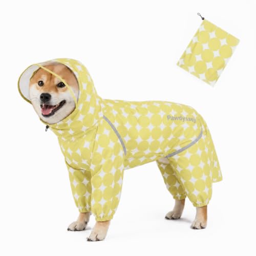 Polka Dot Dog Raincoat (Lemon Yellow / Medium)
