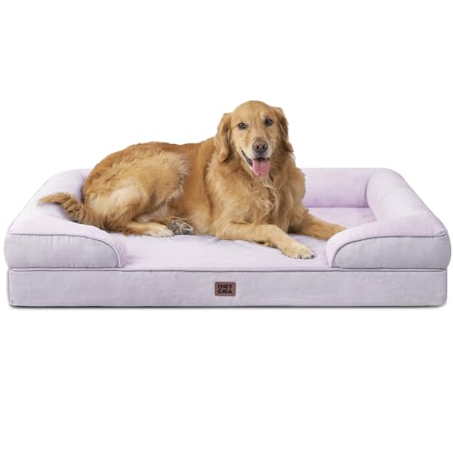 Orthopedic Extra Large Dog Bed (Lilac / 44.0"l X 32.0"w X 6.5"th)