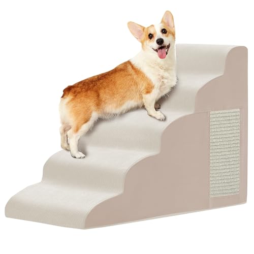 Dog Stairs for Small Dogs 22.6" H (Beige / 5-Step 22.6"H)