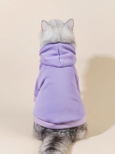 Basic Dog Hoodie Sweatshirt Puppy Sweater Warm Cat Costumes Pet Clothes for Chihuahua Puppy Kitten Small Medium Dogs Mauve Purple X (X-Small / Mauve Purple)