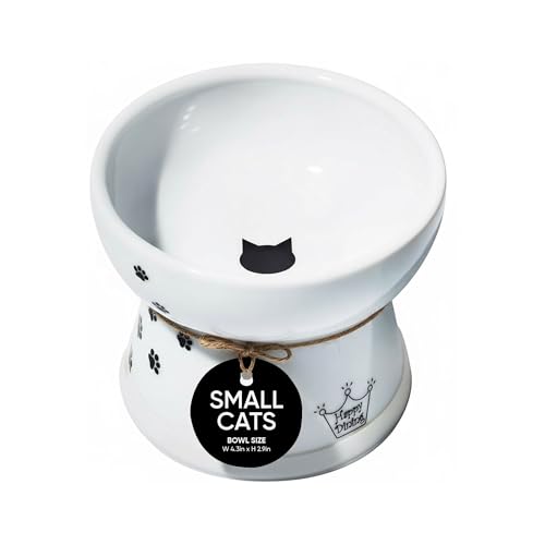 Necoichi Ceramic Elevated Cat Food Bowl (Cat / Regular)
