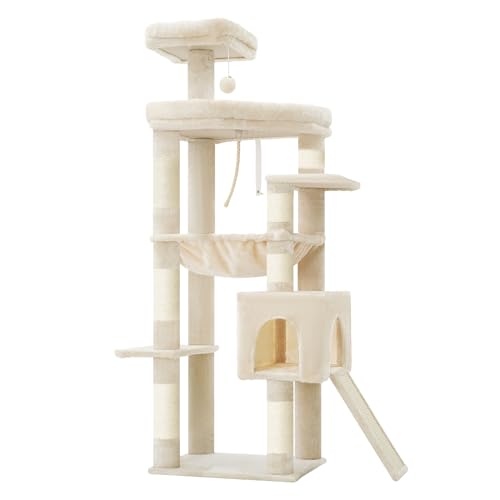64.2" Heavy Duty Cat Tree for Large Cats with Wide Base HCT027M (64.2 inch / Beige)