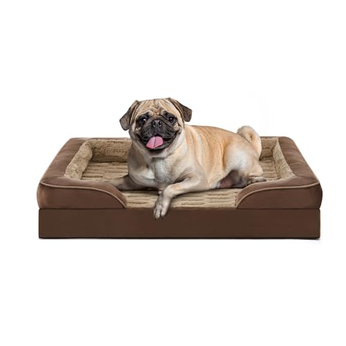 Orthopedic Small Dog Bed (28.0''l x 23.0''w x 6.5''th / Brown)