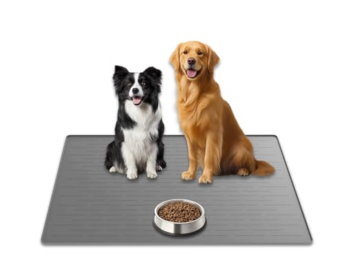 31.8"x23.8" Extra Large Pet Food Mat (Light Gray / 31.8"L x 23.8"W)
