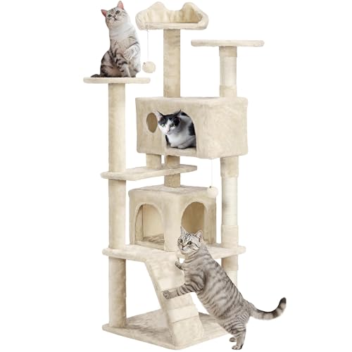 62in Cat Tree Tower (Beige / 62in)