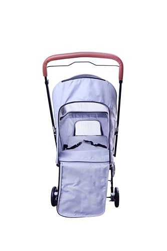 Pet Stroller 4 Wheels for Cats and Dogs (Reversible Handle / Silver)