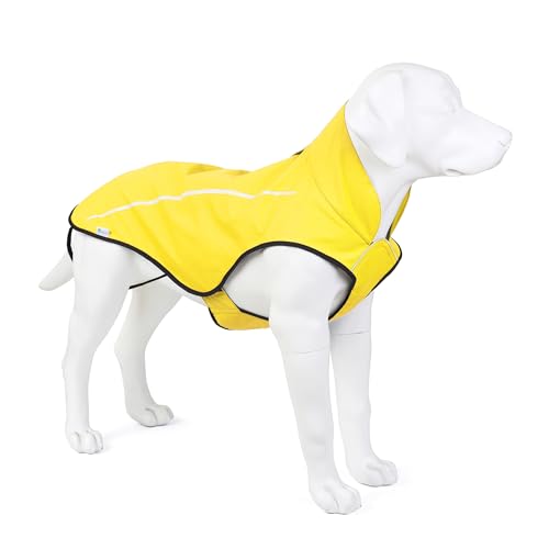 Dog Raincoat Adjustable Waterproof Reflective Rain Jacket for Small Medium Large Dogs (XXS Chest 16"-19" / Yellow)