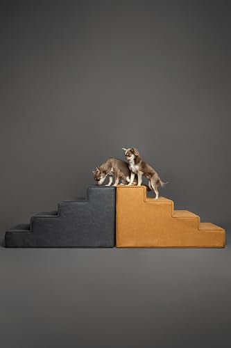 Dog Stairs Dog Ramp for Bed ((4 Step) Camel)
