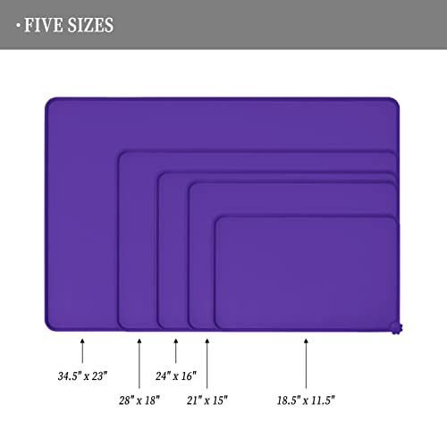 Silicone Pet Feeding Mat (Purple / 22" x 14")