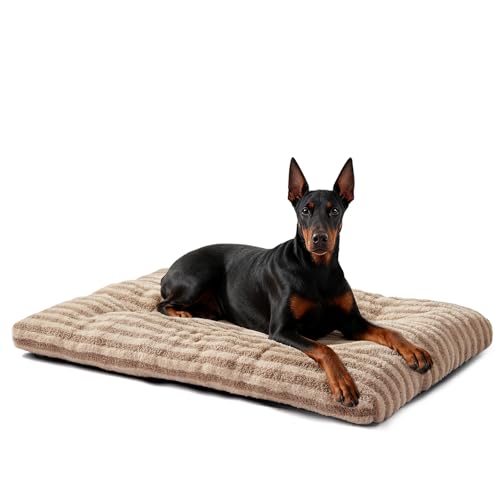 Washable XXL Dog Bed for Extra Large Dogs (Brown / 47.0"l x 29.0"w x 4"th)