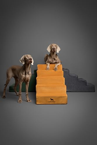 Dog Stairs Dog Ramp for Bed ((5 Step) Camel)