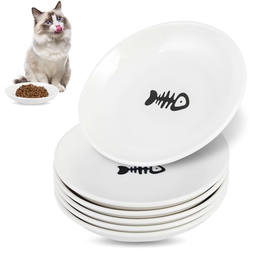 6 Pack Cat Food Bowl (White-D)
