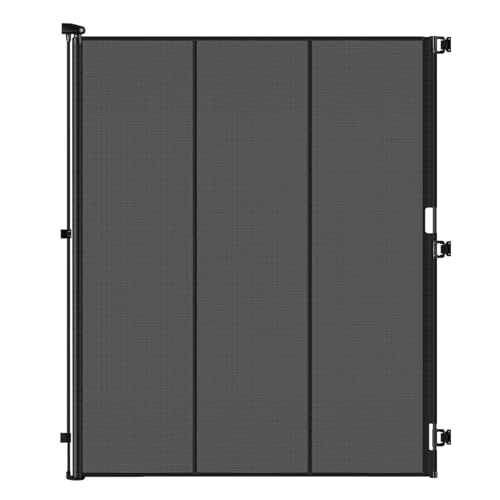 Reinforced 72" Extra Tall Cat Gate for Doorway (Black / 72" Tall x 55" Wide（ With Reinforced Bar ）)