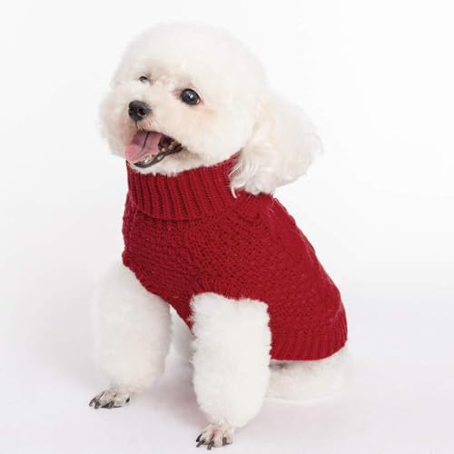 Turtleneck Dog Sweater (Small / Red)