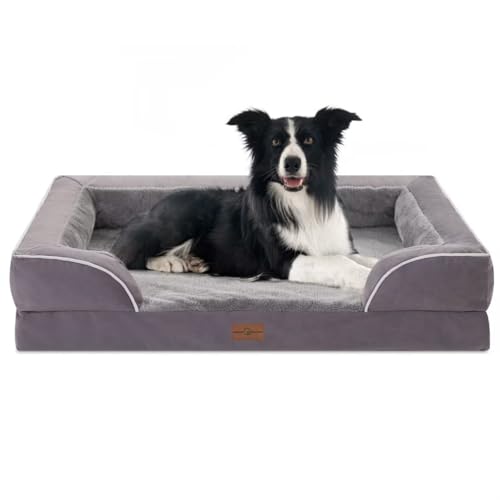 Waterproof Orthopedic Dog Beds for Large Sized Dog (36.0"L x 27.0"W x 8.0"Th / Purple)