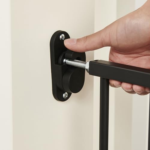 Safety 24" 40.5" Extra Wide Baby Gate for Top of Stairs & Dooways (Black / 24-40.5"W x 28.75"H)