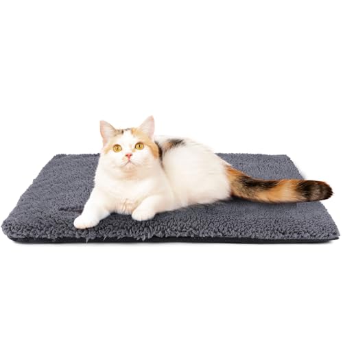 Self Warming Cat Bed Self Heating Cat Dog Mat Pet Pad Extra Warm (24.0"L x 18.0"W x 1.0"Th / Dark Grey)