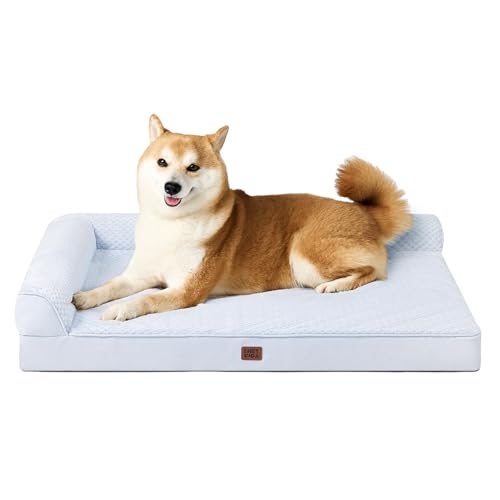 Memory Foam Dog Bed for Crate (Washblue / 36.0"L x 27.0"W x 6"Th)