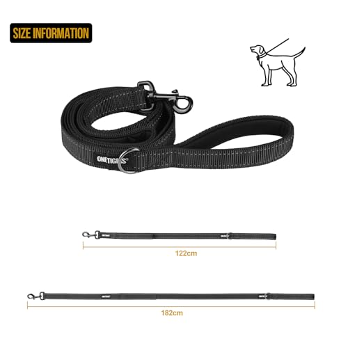 No Pull Dog Leash with Handle for Medium Large Dogs (Black / 6FT)