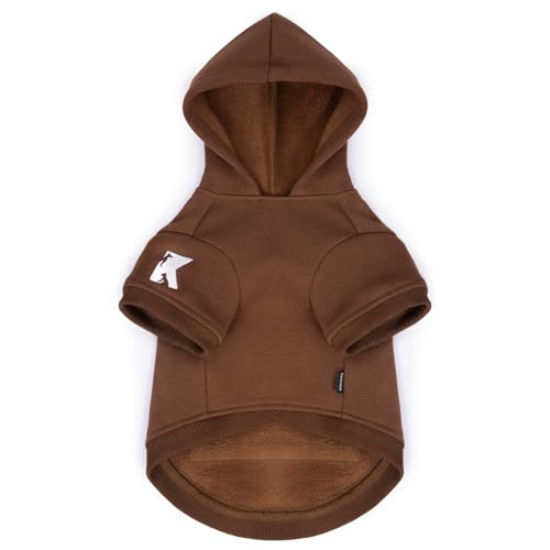 Dog Hoodie & Cat Sweater (5XL-(50~77lb) | Chest(~35") / Brown)