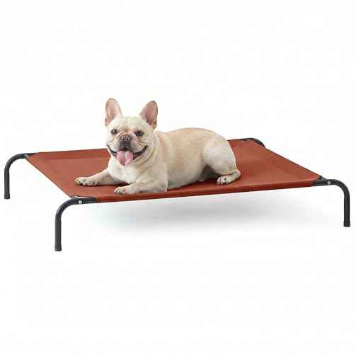 Elevated Cooling Dog Bed for Medium Dogs (Terracotta / 43" X 31.5" X 8")