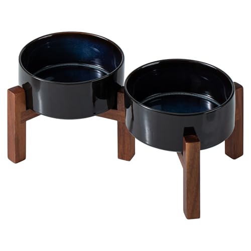 Elevated Dog Bowls (Double Bowls with Stand- Starry Sky / 3.4CUPS)
