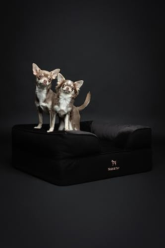Dog Bed 28x23x11 Inch (Denim - Black / Medium)