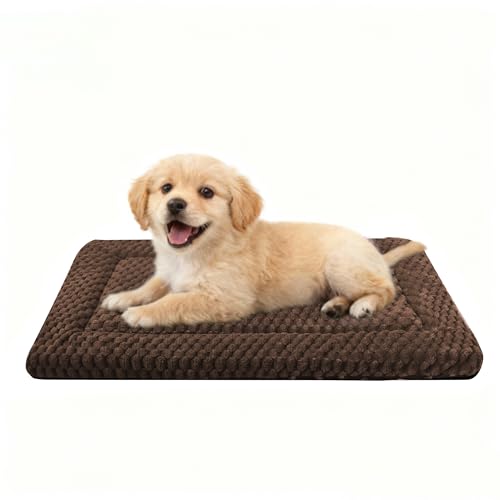 Dog Bed Crate Mat (S(24"*18"*1.5") / Dark Brown-1pc)
