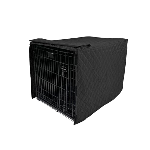 Quilted Dog Crate Cover (Black / 42")