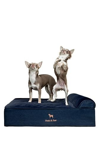 Dog Bed 28x23x7.5 Inch (Denim - Dark Blue / Medium)
