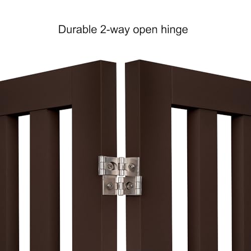 24”H Free Standing Pet Gate for Dog Cat (Espresso / 40"W×24"H)