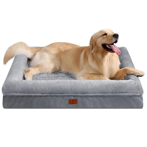 XL Orthopedic Dog Bed Waterproof for Extra Large Size Dogs (Grey / 41.0"L x 29.0"W x 7.5"Th)