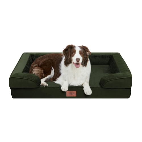 Waterproof Orthopedic Dog Beds for Large Sized Dog (36.0"L x 27.0"W x 8.0"Th / Olive Green)