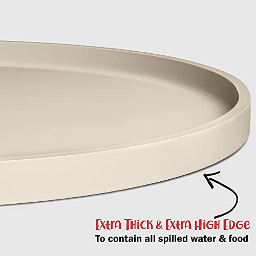 Dog Food Mat Waterproof Dog Bowl Mat (32x19 Inch (Pack of 1) / White Sand)
