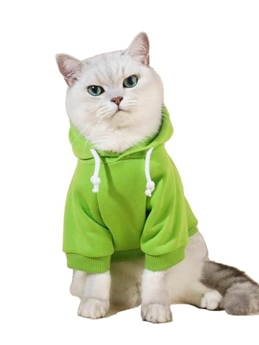 Basic Dog Hoodie Sweatshirt Puppy Sweater Warm Cat Costumes Pet Clothes for Chihuahua Puppy Kitten Small Medium Dogs Green X (X-Small / Green)