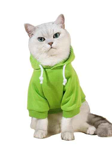 Basic Dog Hoodie Sweatshirt Puppy Sweater Warm Cat Costumes Pet Clothes for Chihuahua Puppy Kitten Small Medium Dogs Green Small (Small / Green)