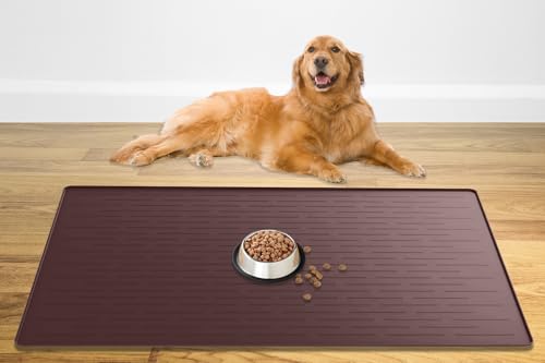 XXXL Pet Food Mat (Dark Brown / 48"L x 32"W)