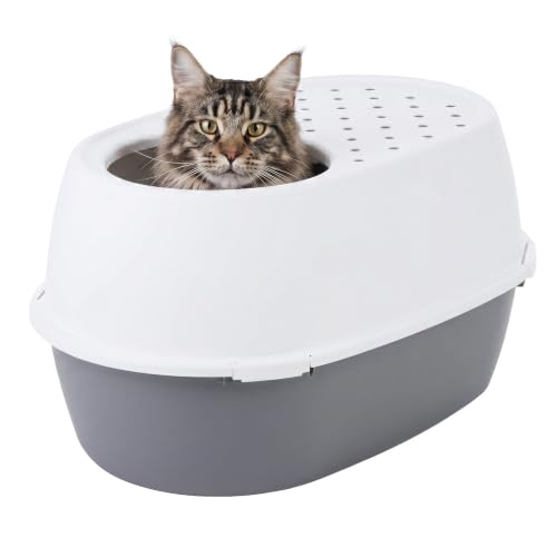 XX Large Top Entry Cat Litter Box (XXL Enclosed / Gray)