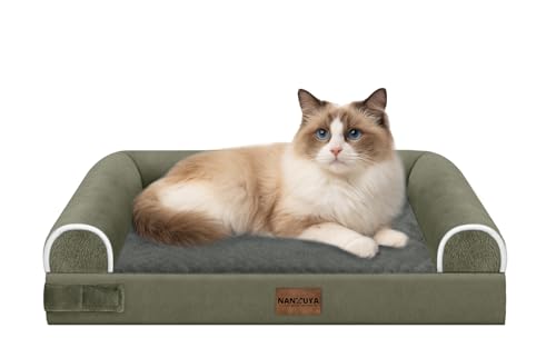 Orthopedic Dog Bed for Small Dogs (Dark Green / 20.0"L x 14.0"W x 5.5"Th)
