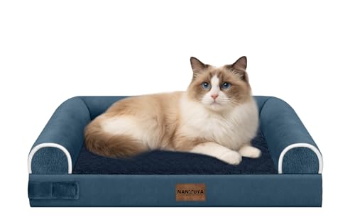 Orthopedic Dog Bed for Small Dogs (Navy Blue / 20.0"L x 14.0"W x 5.5"Th)