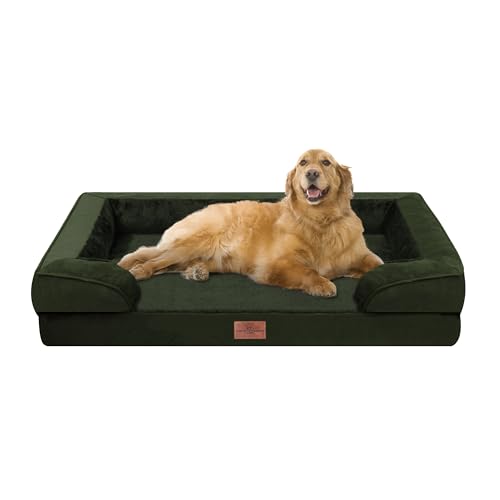 Waterproof Orthopedic Dog Bed for Extra Large Dogs (42.0"L x 30.0"W x 8.5"Th / Olive Green)