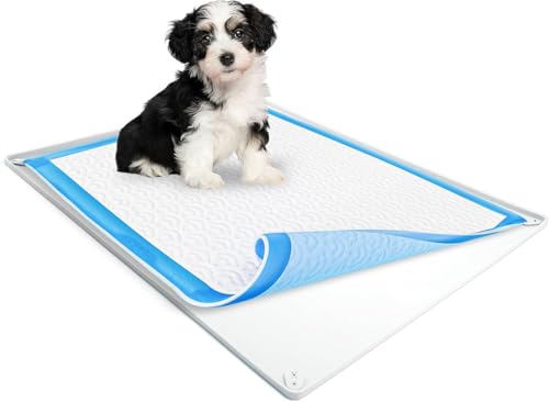 Dog Pee Pad Holder Tray Fits for 30” x 36” Pee Pads (36 x 30 Inches / White)