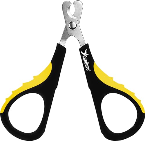 Cat Nail Clipper Stainless Steel Cat Claw Trimmers for Rabbits (Bright Yellow / Small pets)