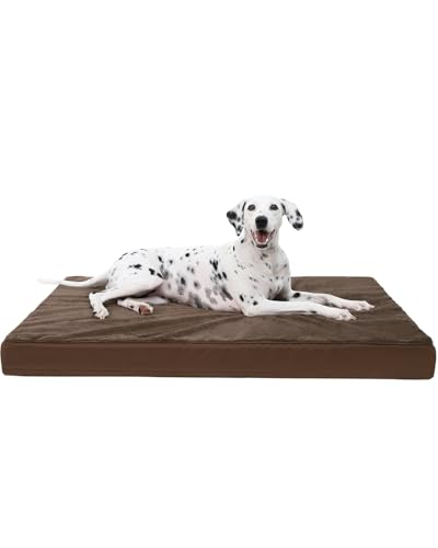 Orthopedic Dog Bed for Extra Large Dogs with Waterproof (Brown / 47.0"L x 29.0"W x 4.0"Th)