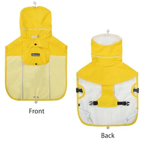 Dog Raincoat with High Collar (Yellow / 3X-Large(77-94lb))