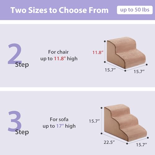 Dog Stairs for Small Dogs (Fleece Brown)